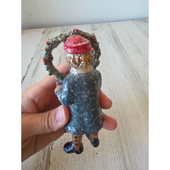 Glitter Victorian boy wreath ornament statue decor figurine‎ - Picture 3 of 8